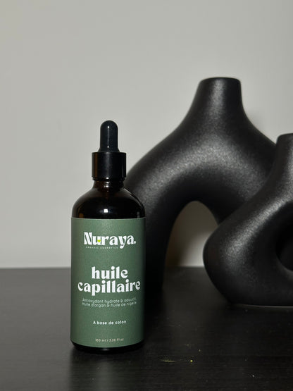 Huile capillaire - Anti-chute & Nourrissante à la Nigelle, Argan et fleur de coton